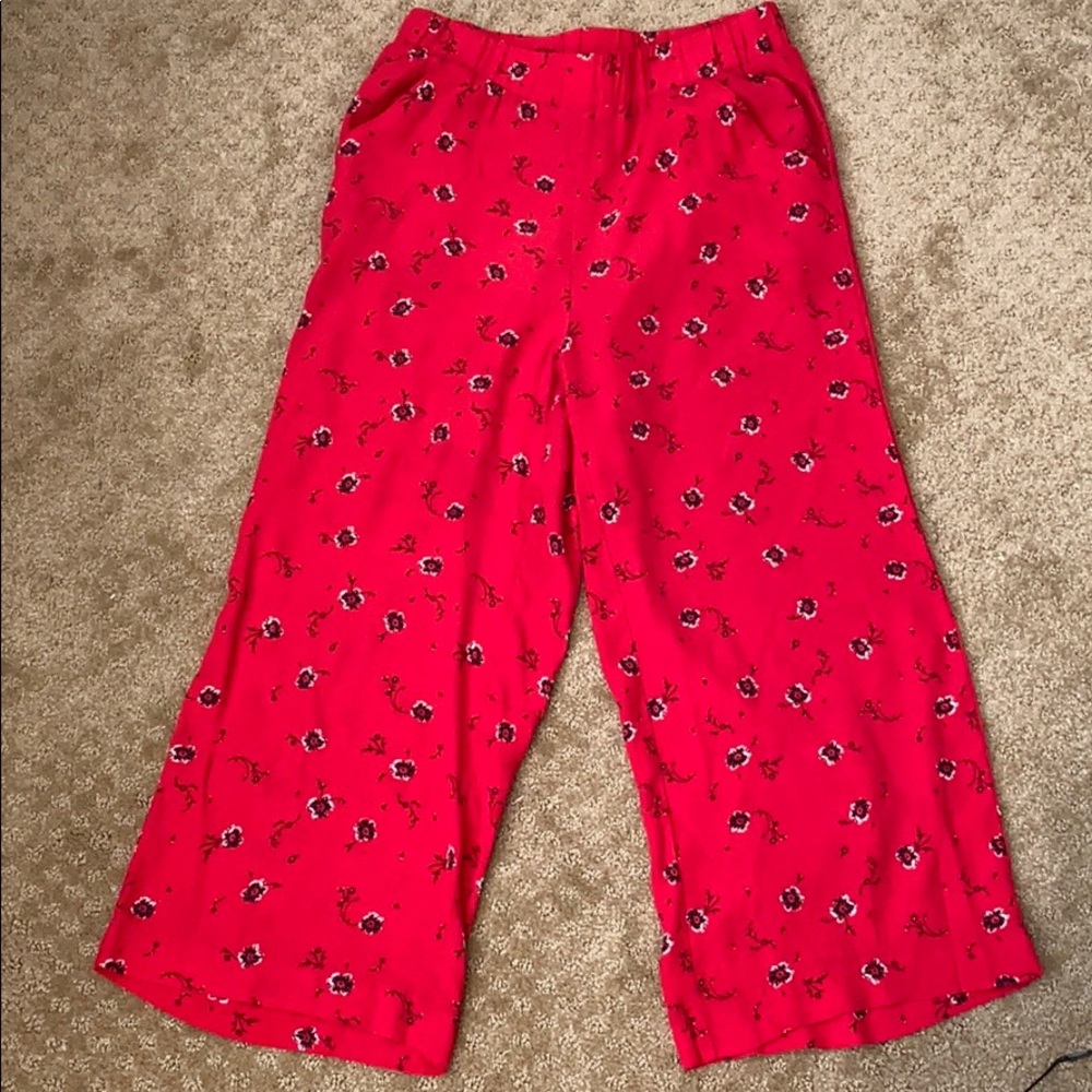 Floral Wide Legged Capri Pants by Knotsisters